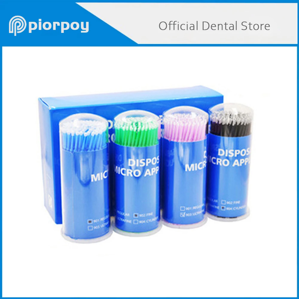 

PIORPOY 100Pcs Dental Micro Brush Bottle Dental Disposable Micro Brushes Applicators Brush Teeth Oral Dentist Materials Dropship