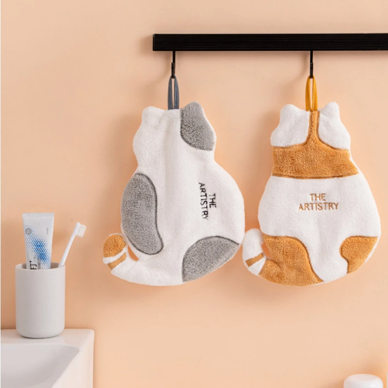 

Hand Towel For Child Kitchen Tools Towel Tableware Microfiber Cleaning Super Cute Cat Absorbent Kitchen High-efficiency Towel