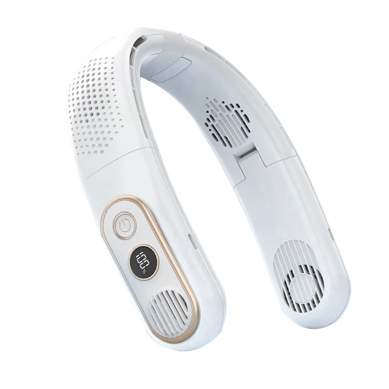 

Foldable Neck Fan Spare Parts With LED Display,360° Cooling USB Fan Rechargeable Wearable Hanging Necklace Fan For Travel Beach