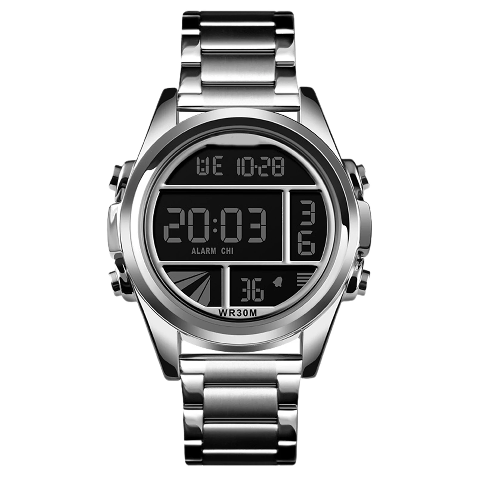 

Fashion Men's Sports Watch Waterproof Stainless Steel Digital Wrist Watches