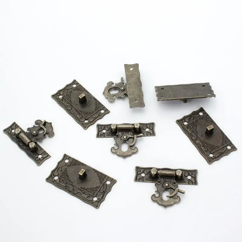 1 шт. защелка застежка + петли с винтом шкаф для чемодана античная бронза