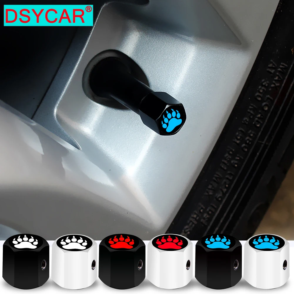 

DSYCAR 4Pcs/Set Anti-theft Paw Style Tire Valve Stem Caps, Universal Stem Covers for Cars Trucks Motorcycles SUVs Bikes