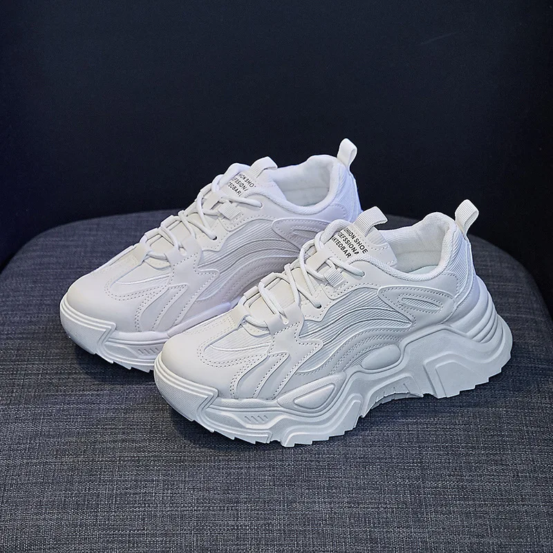 

Fashion Women Chunky Sneakers 2023 Spring New Casual Sport Platform Shoes Ladies Street Thick-soled Athletic Shoes