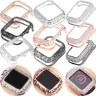 Новый роскошный металлический чехол со стразами для Apple Watch Series 7 6 5 4 3, чехол-бампер, Жесткий Чехол для iWatch 38 мм 40 мм 42 мм 44 мм 41 мм 45 мм