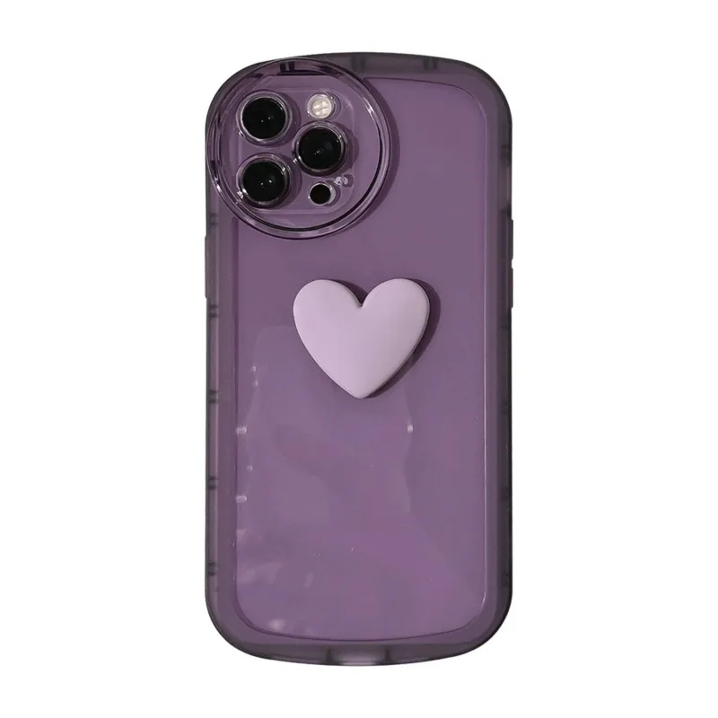 Soft Transparent Love Heart Phone Case For IPhone 14 13 12 11 Pro Max XS X XR Max 8 7 Plus SE 2022 Candy Silicone Bumper Cover