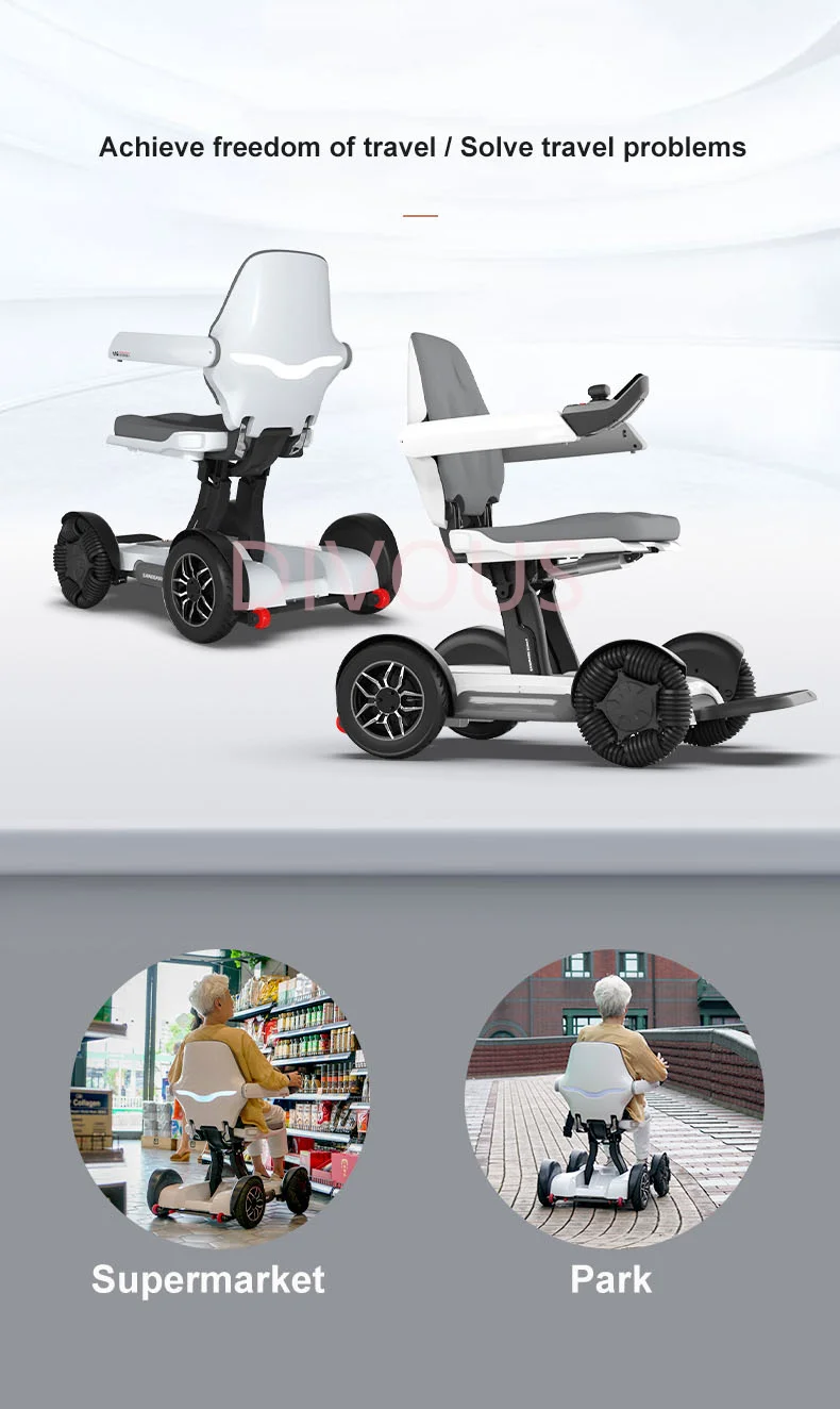 Роскошный складной электрический скутер-инвалидная коляска для пожилых людей с