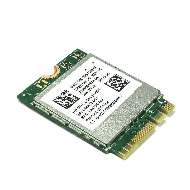 Фото Комплект Wi-Fi-карты RTL8822CE, двухдиапазонная, 802.11ac, 1200 Мбит/с, M2, 2,4 ГГц, с поддержкой Bluetooth, разъем IPX, модель F(x) №5