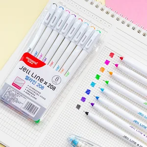 8pcs High Quality Needle Type Gel Pens Multi-Color Simple Writing Pen Students Use Account Pen Stationery Office School Supplies