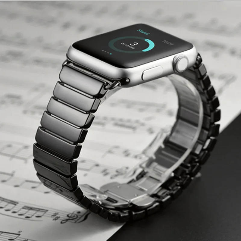 Ремешок керамический для Apple Watch band 1 2 3 браслет смарт-часов IWatch Series 38 мм 40 42 44 -