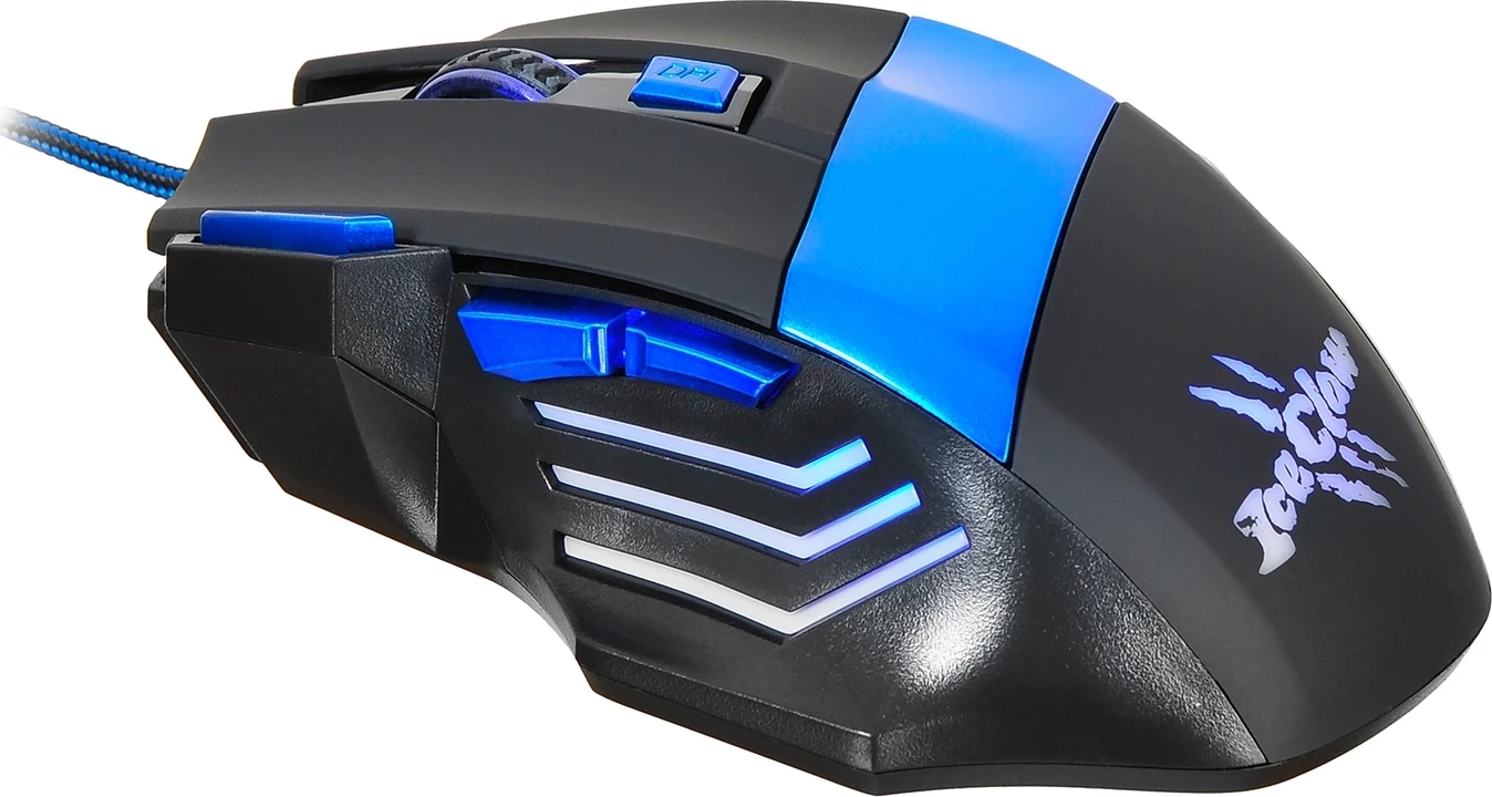 

Игровая мышь проводная Оклик 775G Ice Claw, черный, синий