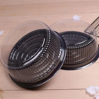 20pcs 6inch transparent plastic round shape plastic cake box portable cheese mousse cupcake packing boxes muffin dome holder