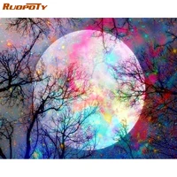 ruopoty diamond painting embroidery picture of rhinestones night 5d full square drill mosaic moon scenery home decor