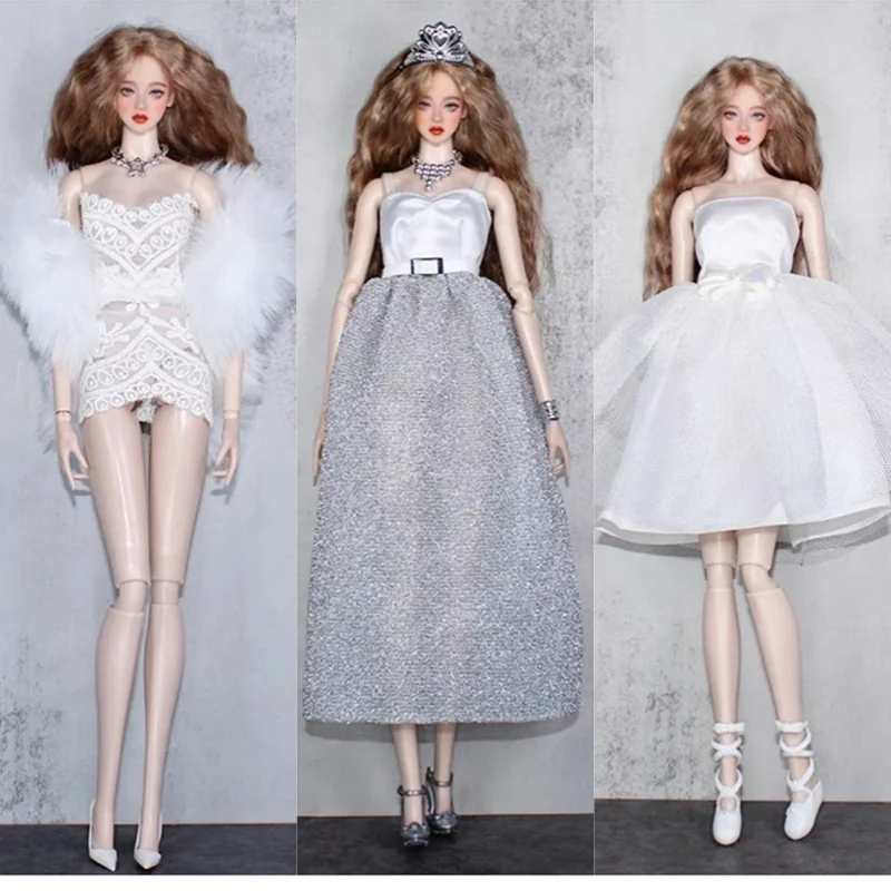 Фото Модный комплект одежды для куклы-супермоделей, 30 см, кукла BJD, элегантное платье, топ-бабочка, вечерние платья, 1/6, одежда для кукол, сделай сам, нарядные игрушки №3
