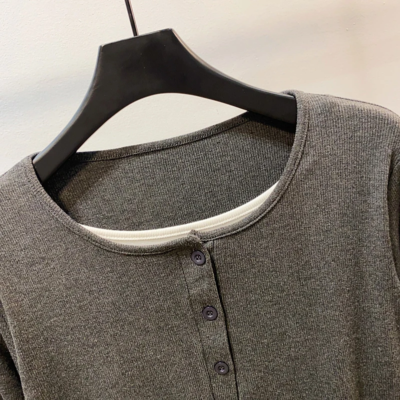 Четыре сезона зеленый новый искусственный двухсекционный дизайн пуловер нижняя