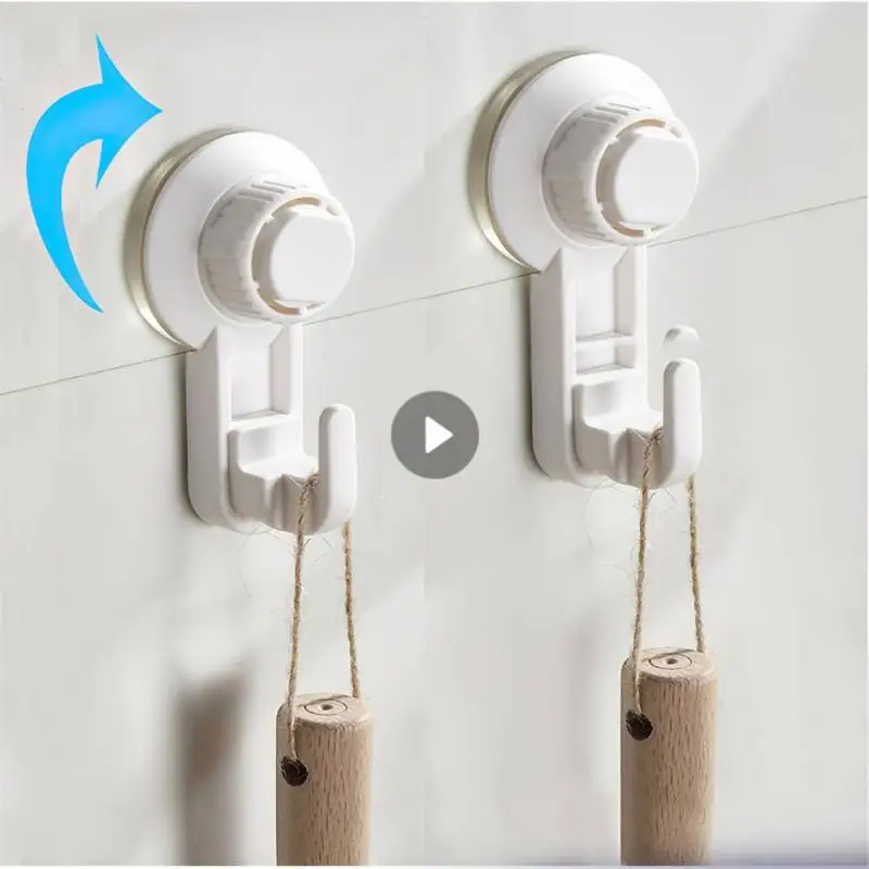 

Hooks Round Strong Vacuum Holder Hooks Suction Cup Seamless Hook Hanging Removable Bathroom Kitchen Snap Lever Vacuum Holder