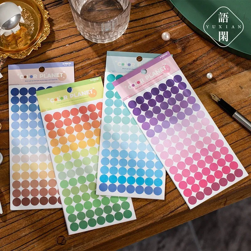 

4 pcs Dots Sticker Colorful Decorative Adhesive Sticker Decoration Labels For Arts DIY Crafts Album Journal Supplies