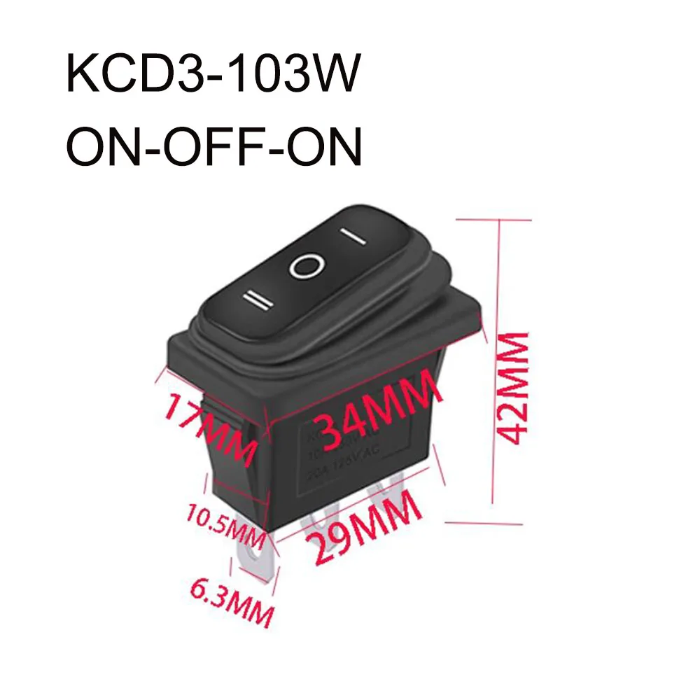 

100 шт., кнопочный переключатель питания KCD3-103 Вт