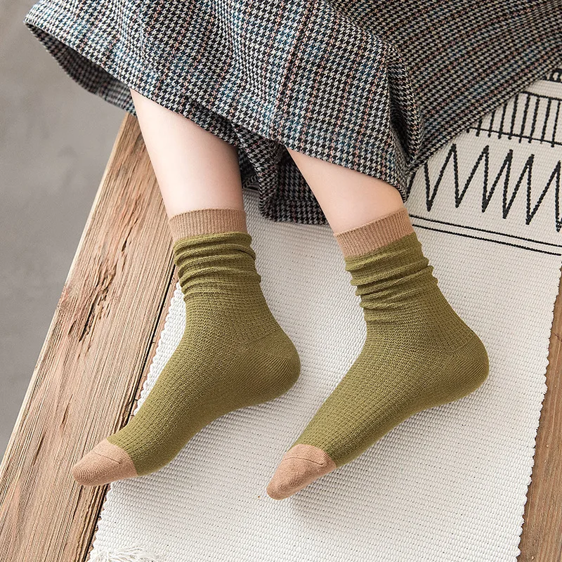 

High Quality Fashion Woman Socks Spring Autumn New Harajuku Color-blocking Socks Cotton Socks Recreational Women's Stockings