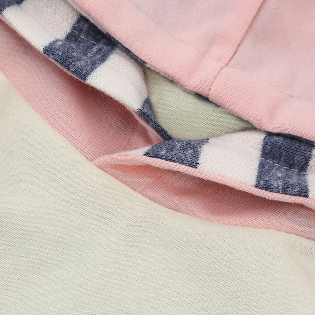 

3 шт./компл. Детская толстовка с капюшоном, брюки, повязка на голову/шапка, комплект одежды в полоску, лоскутный костюм для новорожденных