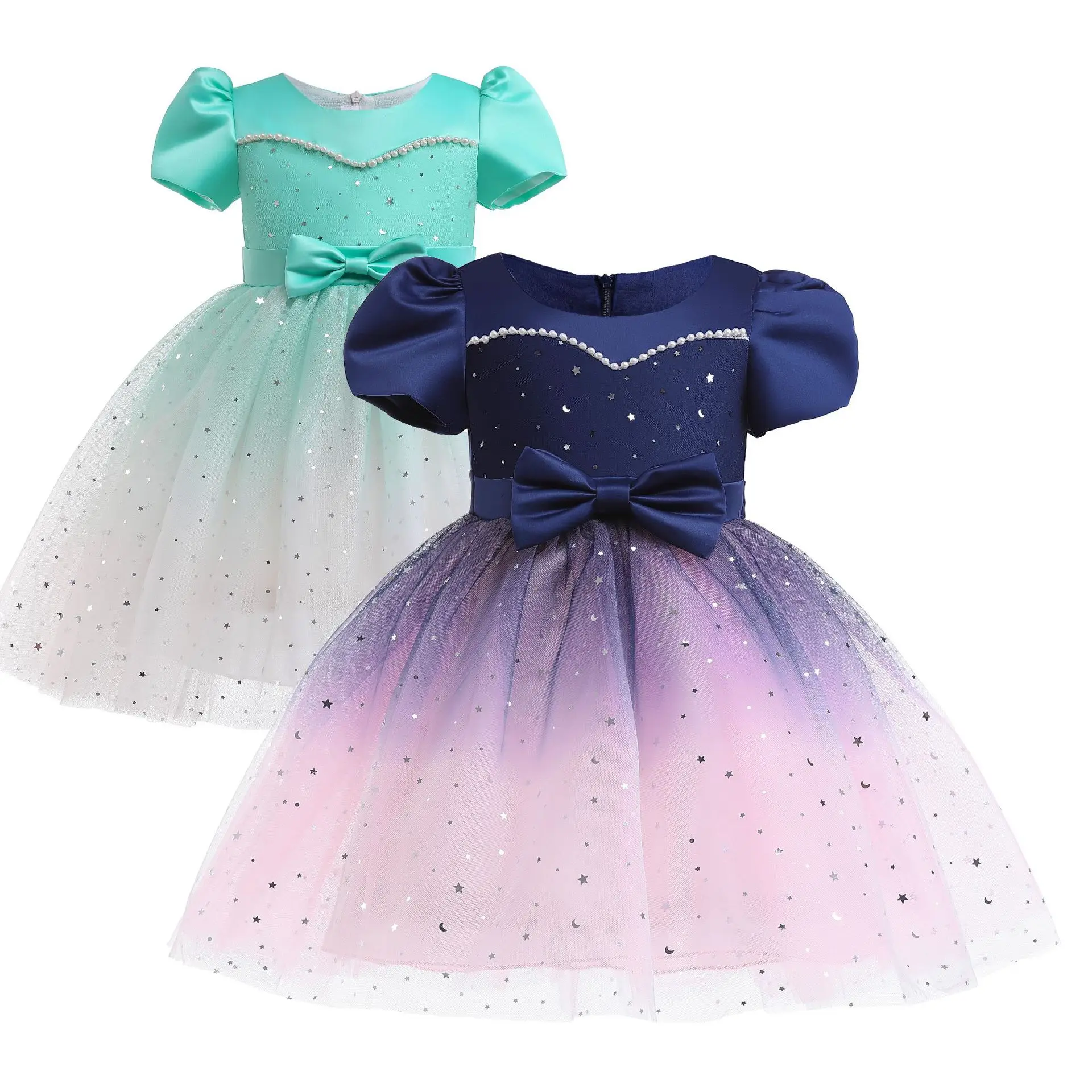 

Girls Dress Children's Clothing Summer Children's Frozen Aisha Princess Dress Sequined Mesh Puff Skirt Size 100-150