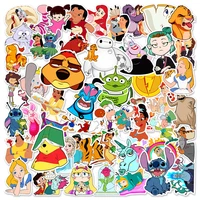 50pcs disney stickers mickey mouse princess frozen toy story turning red encanto waterproof guitar motorcycle luggage sticker