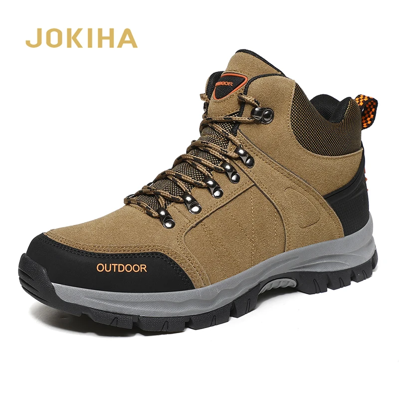 

High Top Hiking Shoes Boots Men 2022 Winter Outdoor Thick Plush Warm Trekking Climbing Shoes Sneakers Sport Mountaineering Shoes