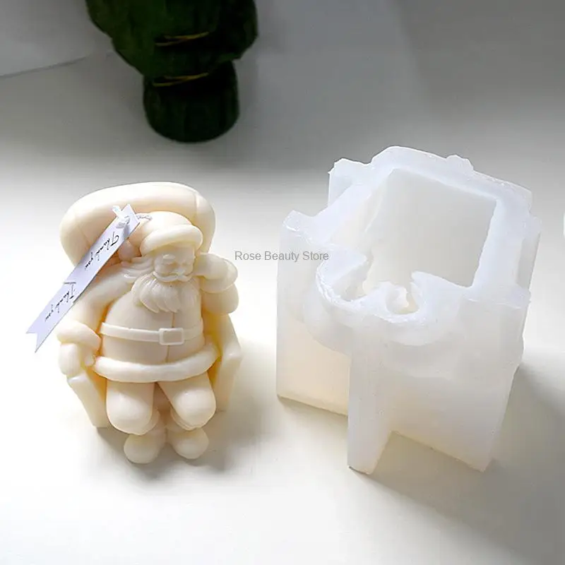 Силиконовая форма Санта Клаус для свечей сделай сам ароматерапия свеча гипсовый