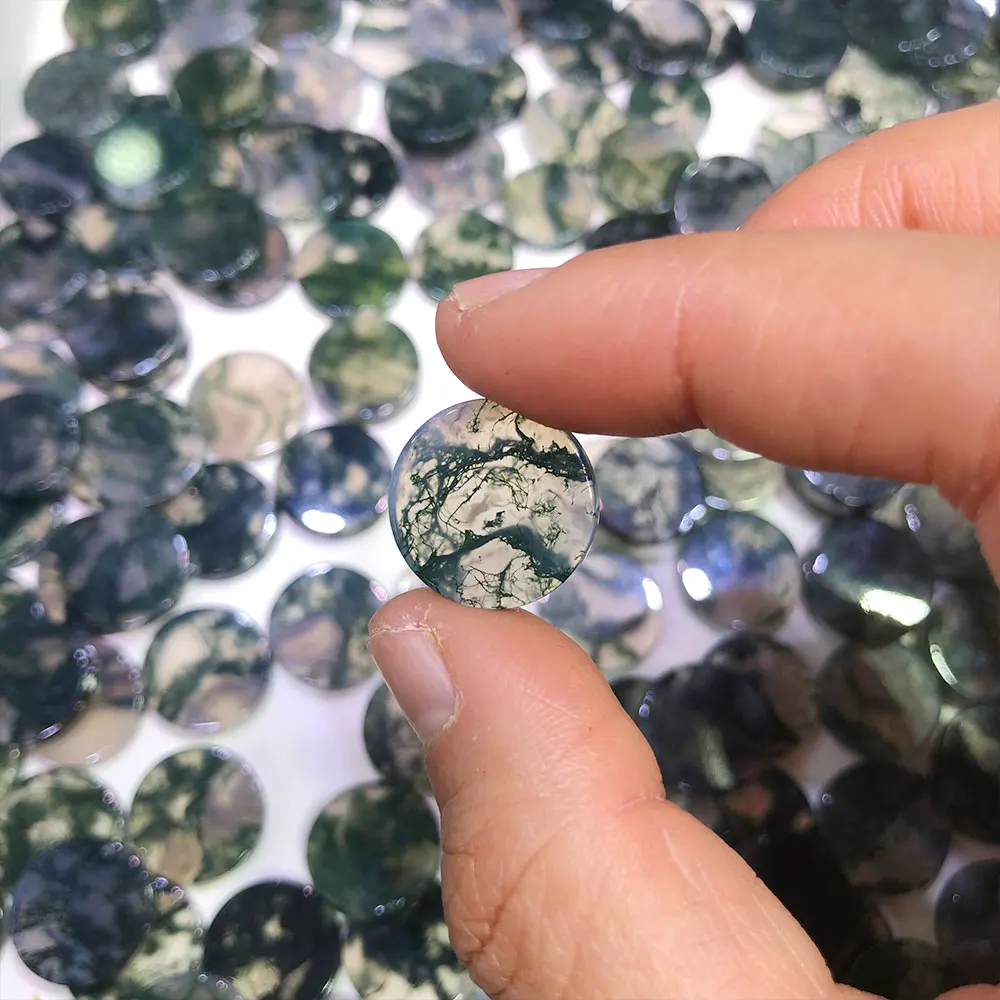 

Натуральные мох агатовые бусины, 3 шт.