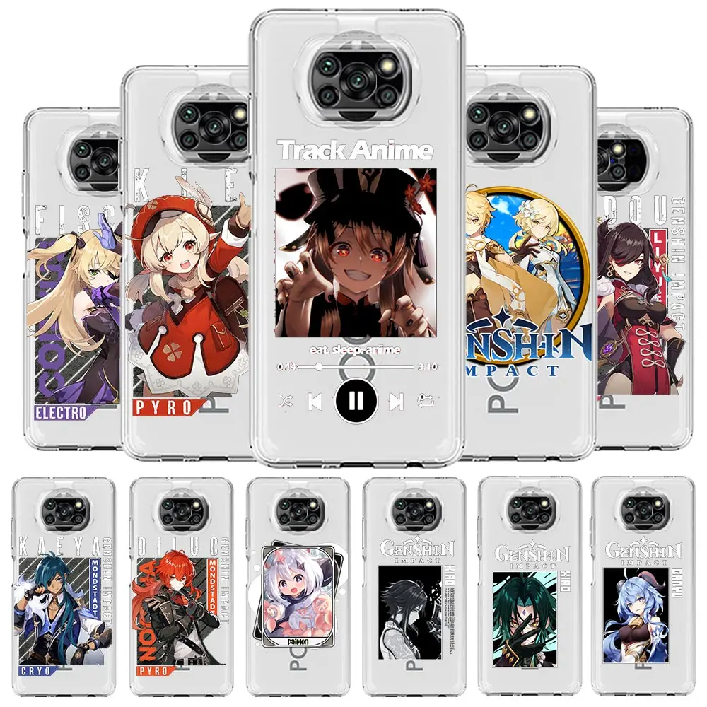 

Genshin Impact Hu Tao Game Phone Case for Xiaomi Poco X3 NFC F3 M3 M4 Pro Mi 12 11 Lite 5G Ultra 11X 11T Pro 11i TPU Clear Cover