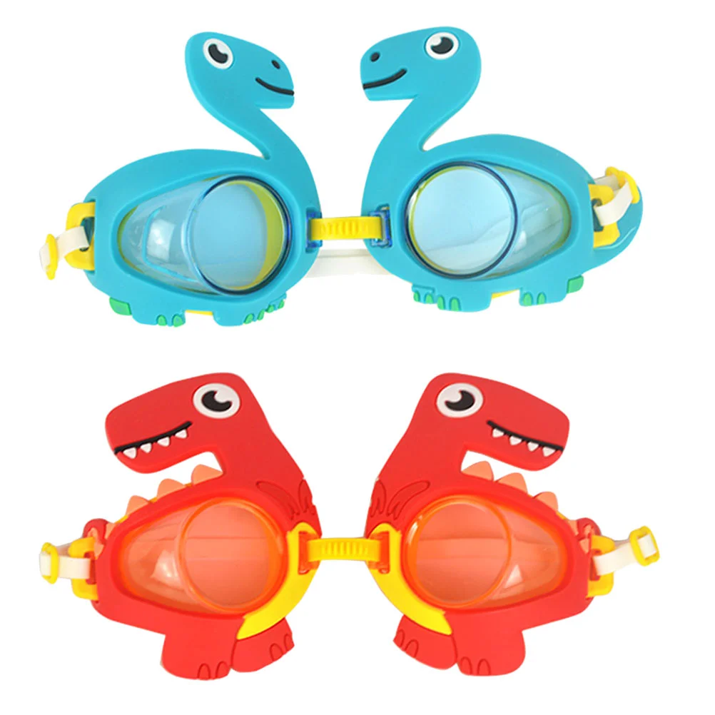 

2 Pcs Kidcraft Playset Swimming Equipment Kids Goggles Cartoon Glasses Cute Decorative Silica Gel Diving Child