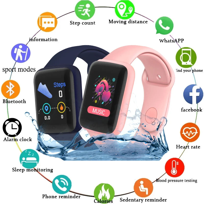 

Y68 Macaron Smart Bracelet D20 Macaron Cross-border New Heart Rate and Blood Pressure Multifunctional Bluetooth Watches
