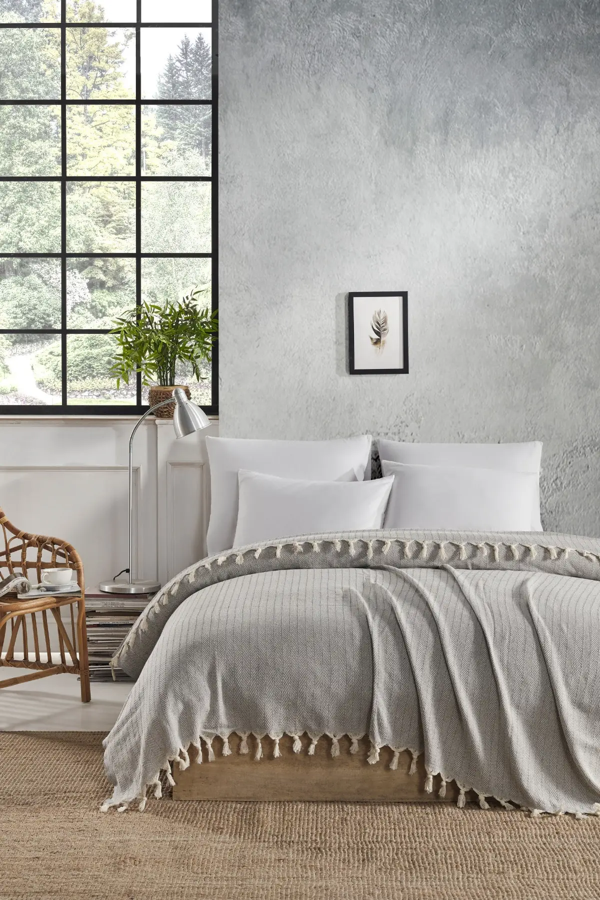 

Lavin, модель, серая двойная щука, 1500 г. Набор из простыни и текстиля для спальни, 200x23, 0 см, один размер, на щуку и щуку, без хлопка