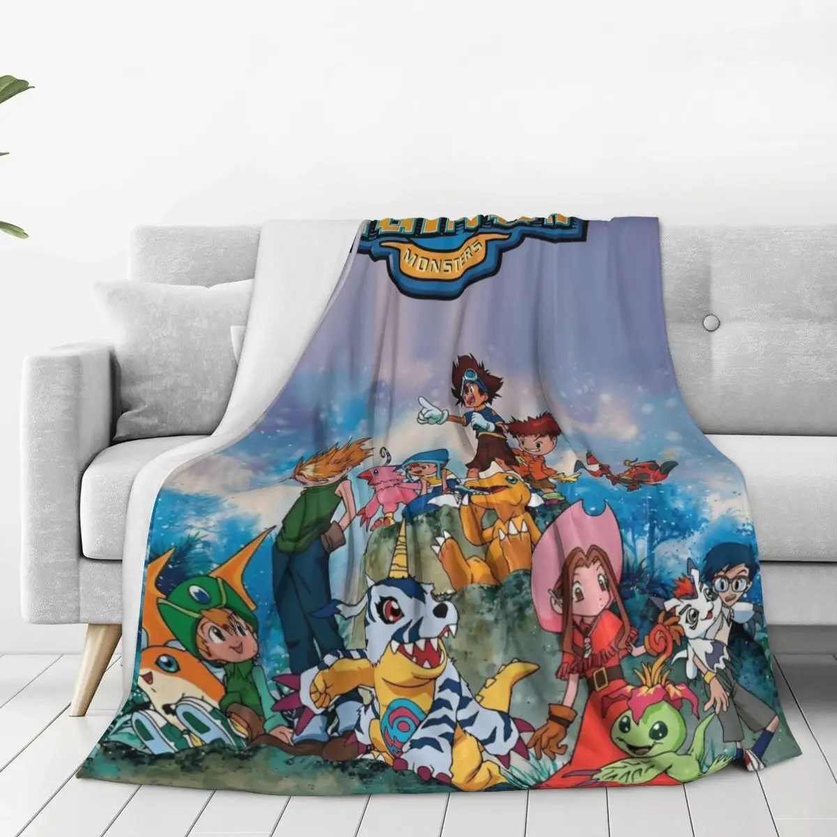 Фланелевые одеяла с рисунком Digimon Adventure Monster мягкое прочное одеяло для