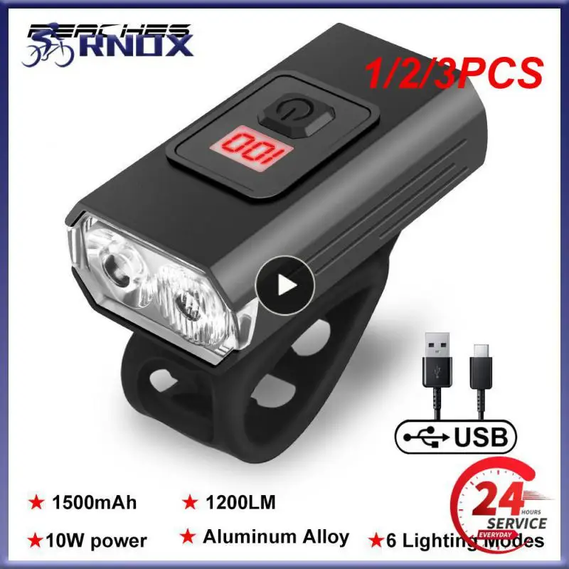 

1/2/3PCS Light LED 1200 Lumen USB Rechargeable Lantern Lamp MTB Road Bike Front Light Cycling Flashlight Bike