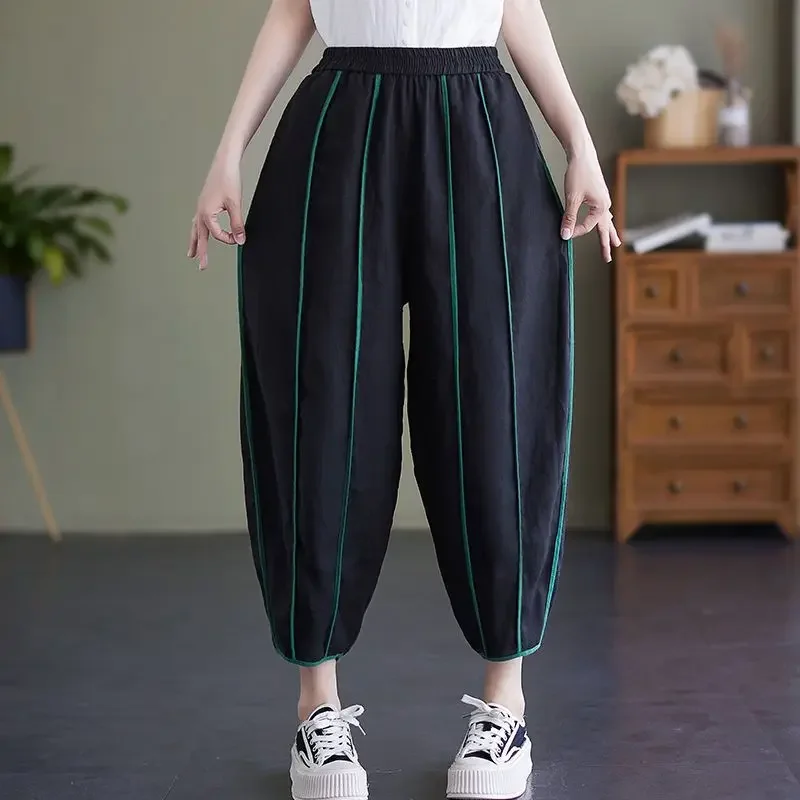 Винтажные шаровары женские мешковатые брюки классическая эстетика шикарные в