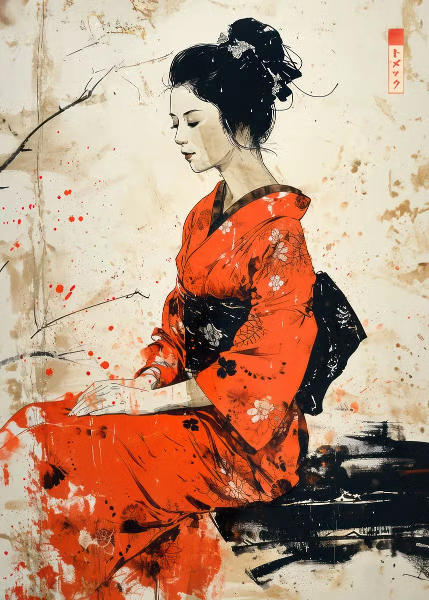 

Картина на холсте "Укиё и Самурайская горничная"