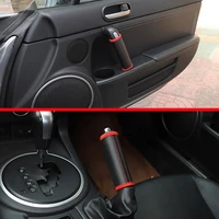 for mazda mx 5 nc 2009 2015 car styling leather car inner door handle gears handbrake protector cover car accessories