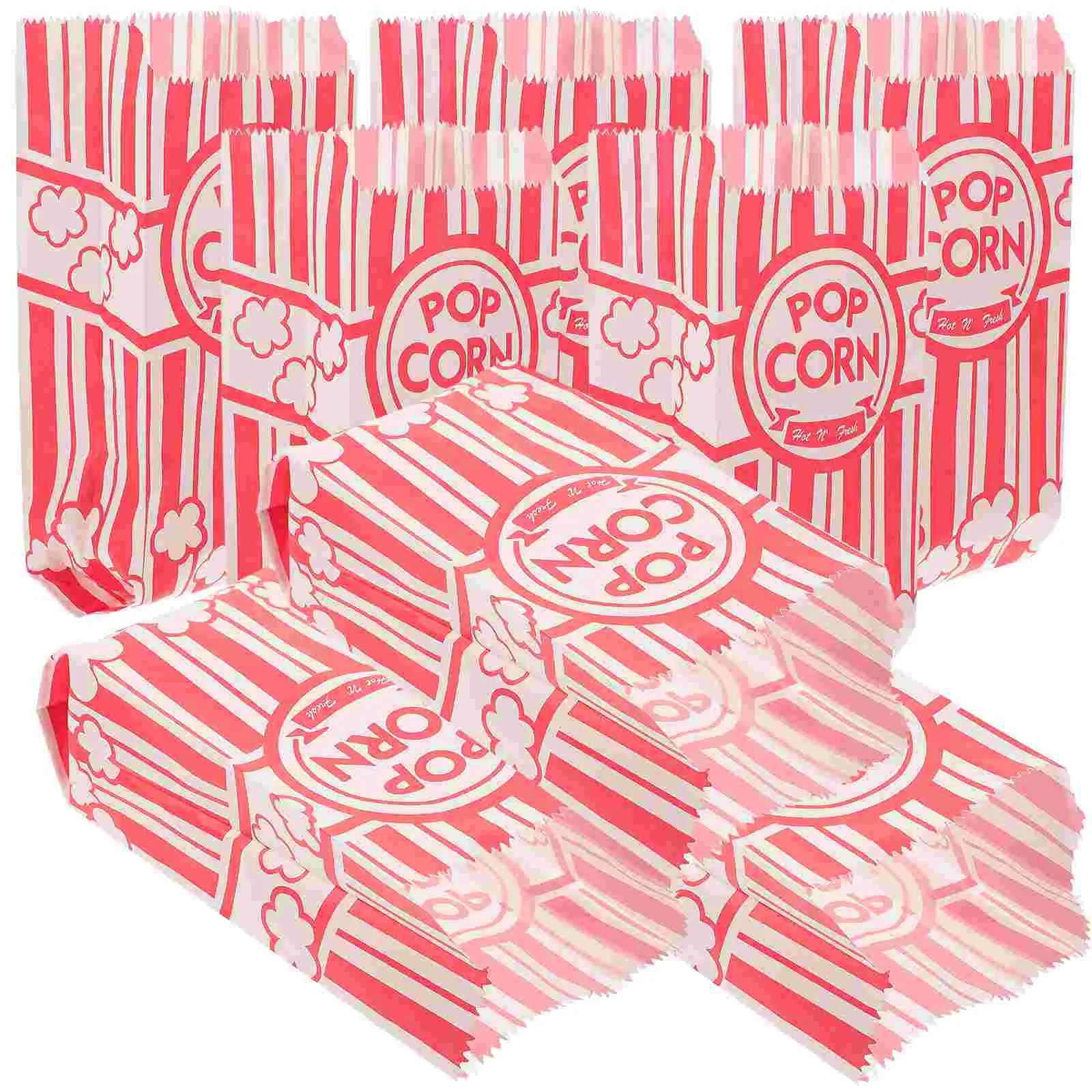 

50/100pcs Paper Popcorn Bags Snack Cookie Treats Storage Bag Outdoor Popcorn Carrying Cup Bulk Popcorn Containers Party Favor