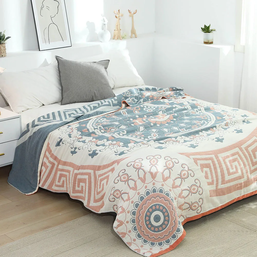

Summer cool quilt Sacred Geometry sofa Throw Blanket Bedspread on the bed Cotton air conditioner blanket boho decor