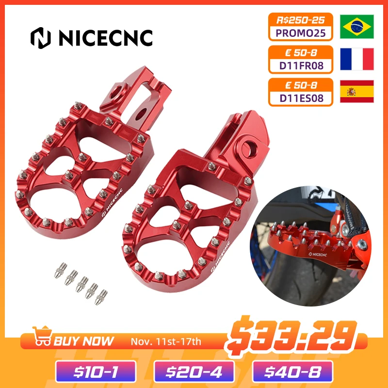 

NiceCNC Foot Pegs Footrest Footpeg For Beta RR 200 250 300 350 390 400 430 450 480 520 300RR 250RR 2020 2021 2022 2023 Motorcycl