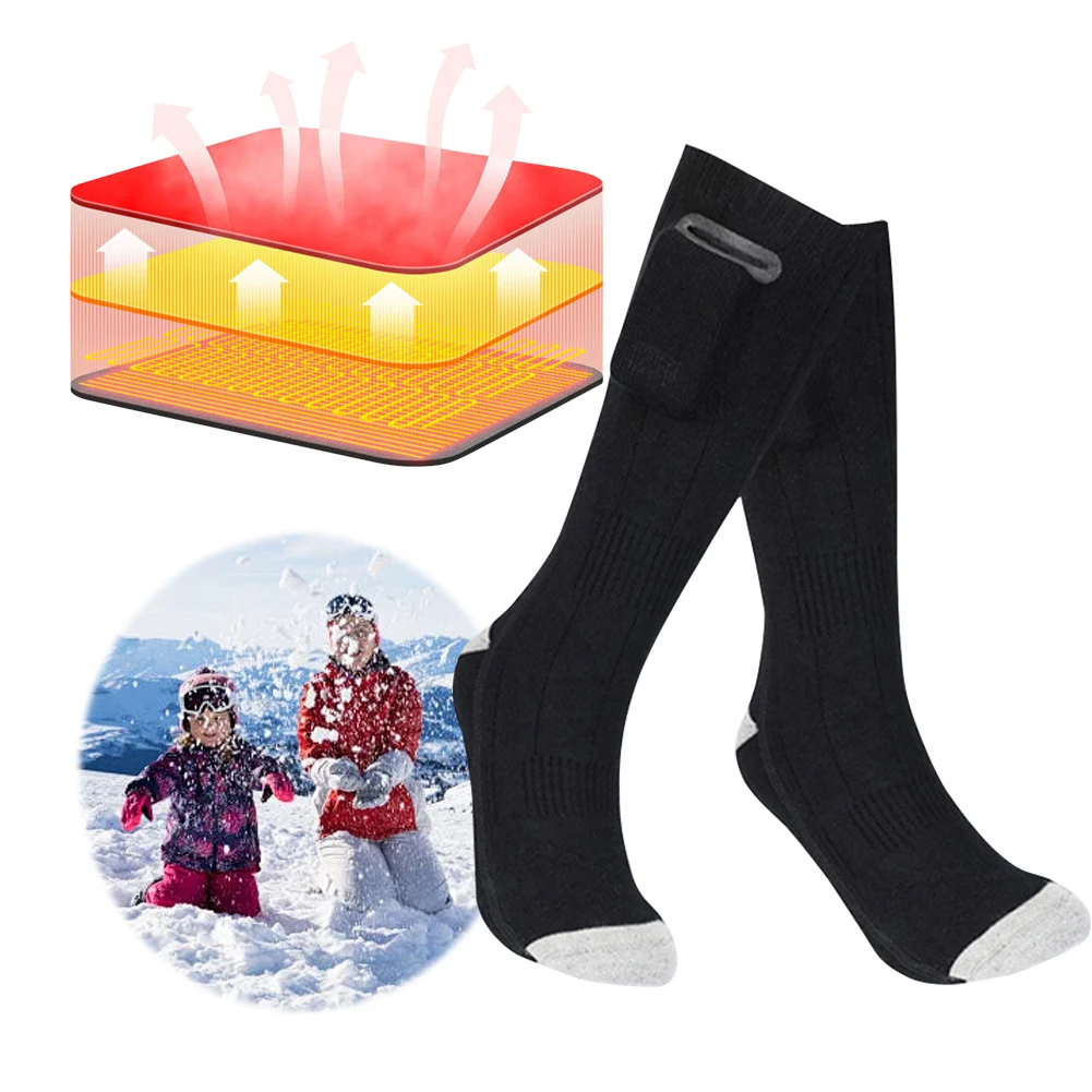 Носки с электрическим подогревом на батарейках Дышащие термогрелки для ног
