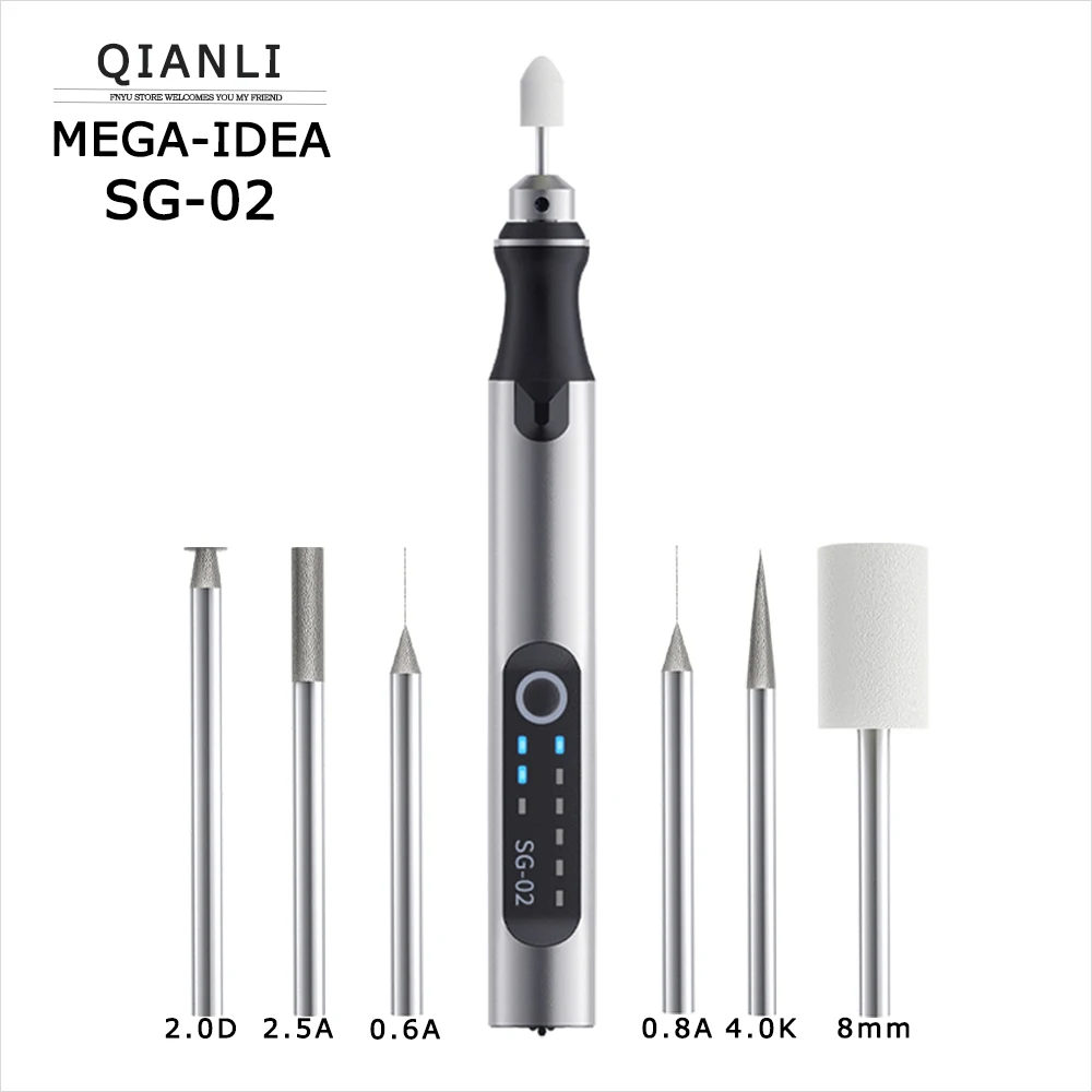 Electric Grinding Machine QIANLI MEGA-IDEA SG-02 Smart Multifunctional Polishing Cutting Punching Engraving Wireless Mini Pen