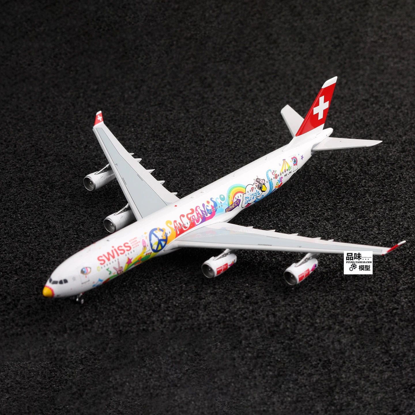 AViation 1:400 Swiss Air A340-300 HB-JMJ Модель самолета Литой под давлением сплав Классические игрушки Сувенирные подарки Коллекция Статический дисплей (art.: 3920d46f790c8) - 3920d46f790c8