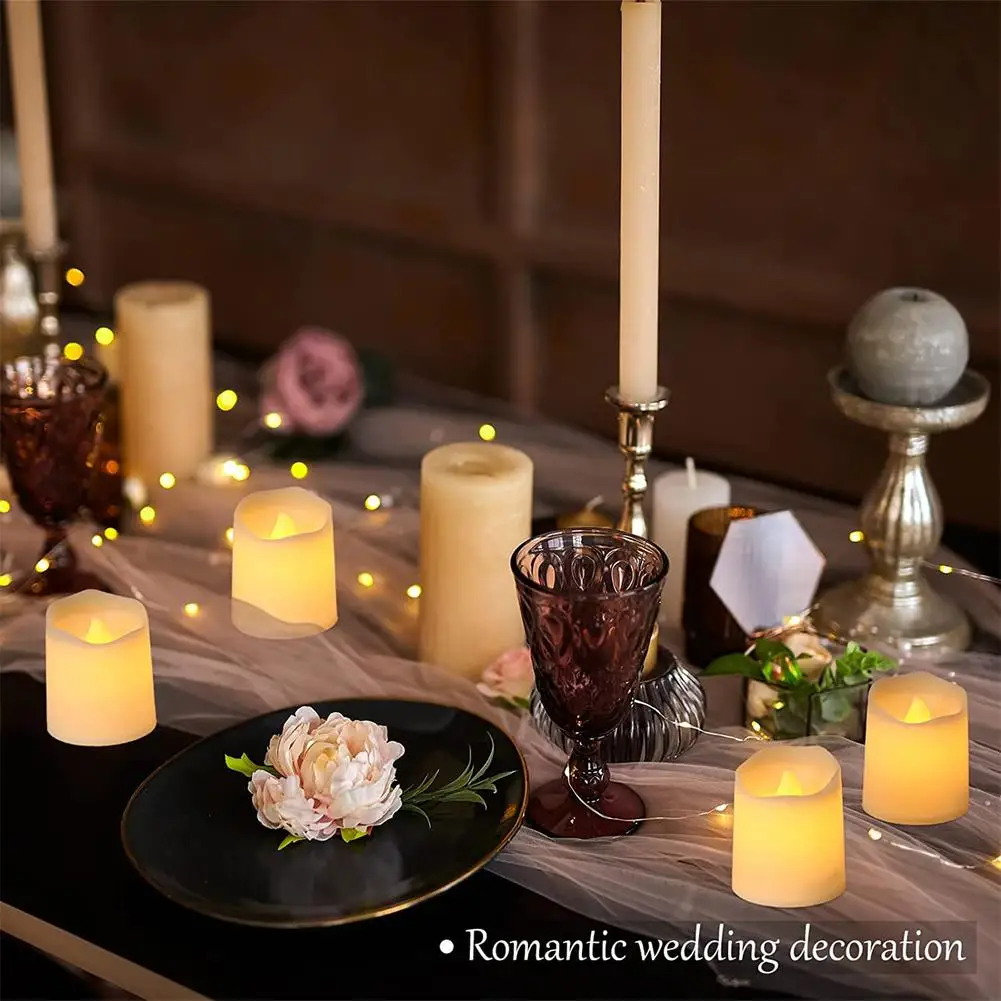 

24pcs Flameless Candles Tea Lights Battery Operated Electric Led Votive Fake Candles For Wedding Table Festival Anniversary