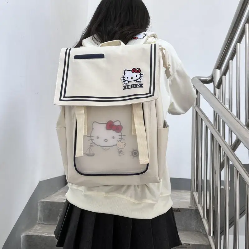 

Kawaii Hellokitty Ins Women's Backpack Cute Anime Laptop Backpack Junior High School Student Print Cartoon School Bag Girl Gift