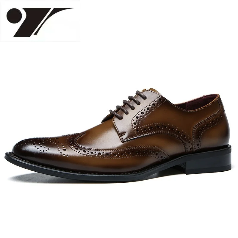 

Новинка деловые мужские повседневные кожаные туфли из натуральной кожи модные бриджи Свадебные банкетные туфли