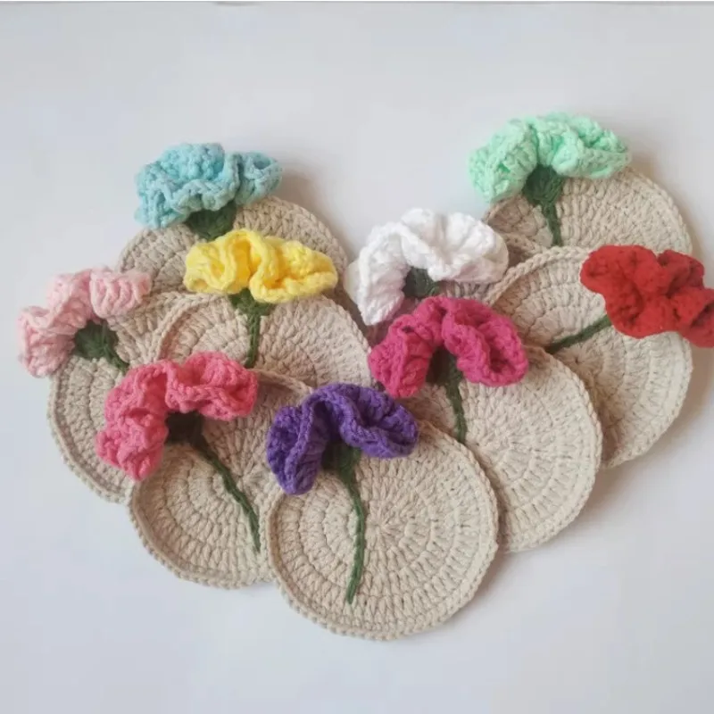 

Fashion Round Cotton Crochet Flower Table Place Mat Decoration Doilies Handmade Crochet Cup doily party coffee wedding