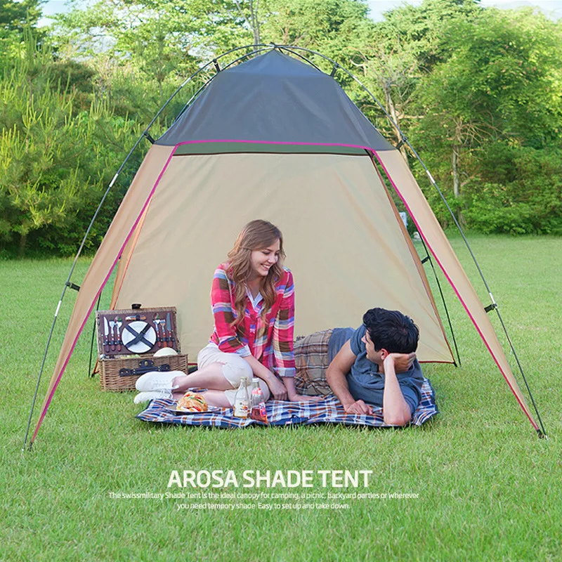 

Big Beach Camping Tent Ventilated Silver-Coated Rainproof Picnic Anti-UV Sunshade Tents Sun Shelter