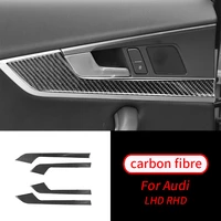 for audi a4 b9 a5 17 19 real carbon fiber 4pcs interior door handle panel cover trim car interior accessories