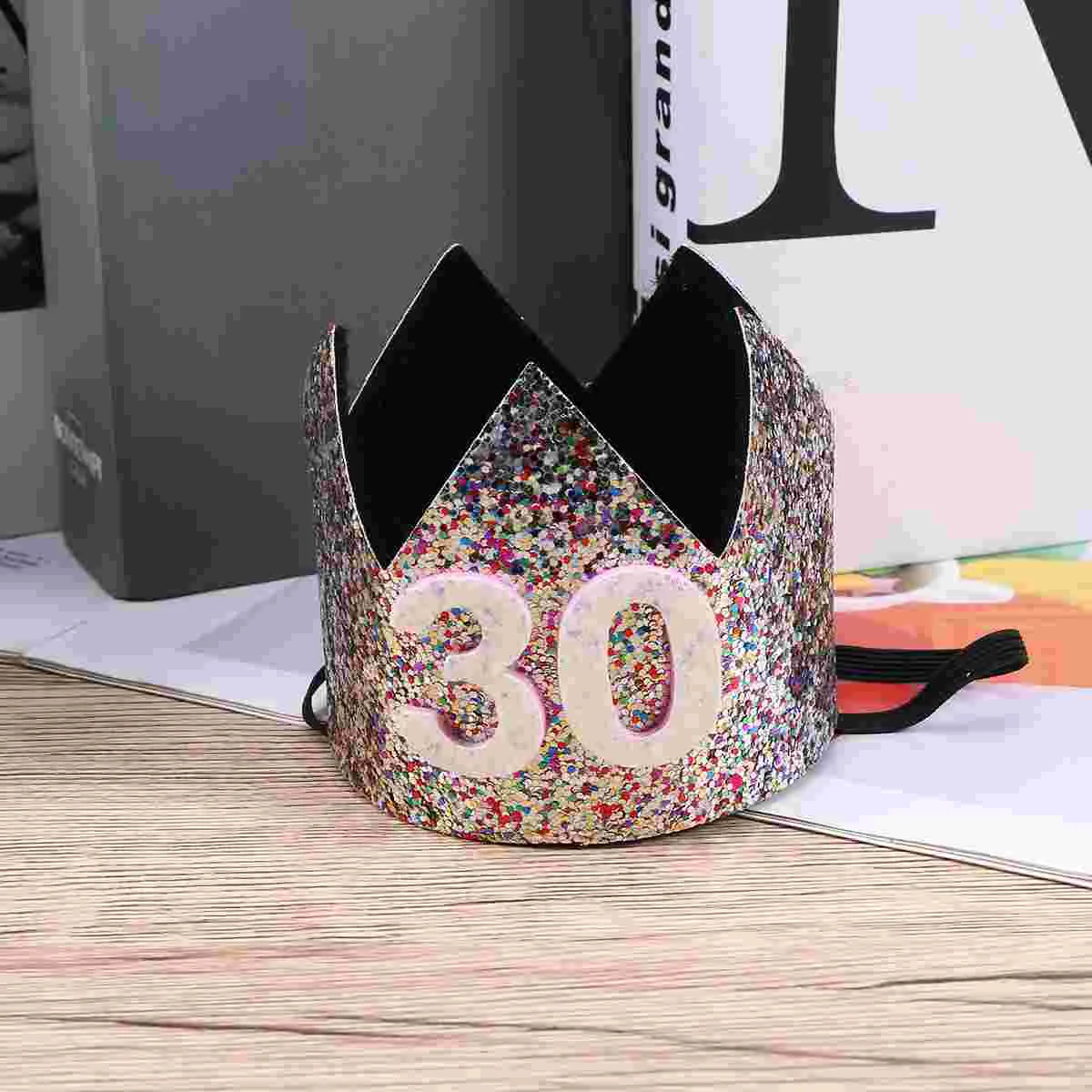 

Birthdayhat Adult Party Tiara Birth Toddler Glitter30Thgirls Presents Cap Photo Headwear Thirty Accessories Small Hats Headband